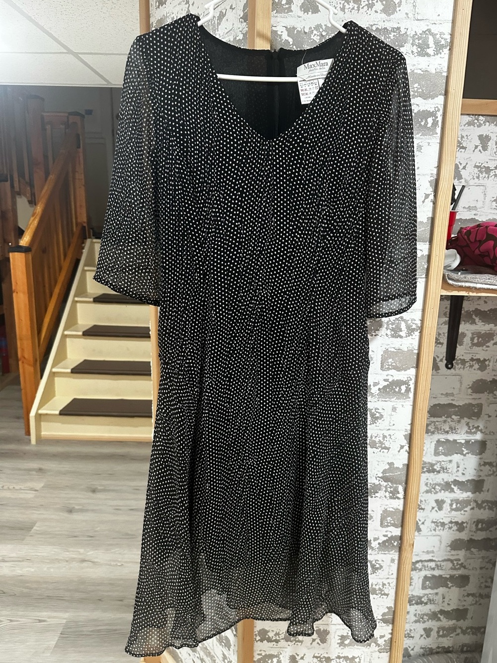 Vintage Maxmara italian silk polka dot dress